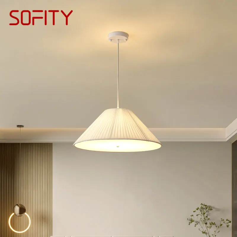SOFITY Modern Medál Lámpa Északi LED Kreativitás Egyszerűség Redők Lógó Fehér Fény Haza, Étkező, Hálószoba